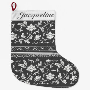 Grande Chaussette De Noël Vintage Chinoiserie Floral Noël Stocking