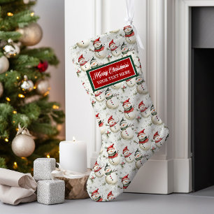 Grande Chaussette De Noël Vintage personnalisé Noël Stocking classique