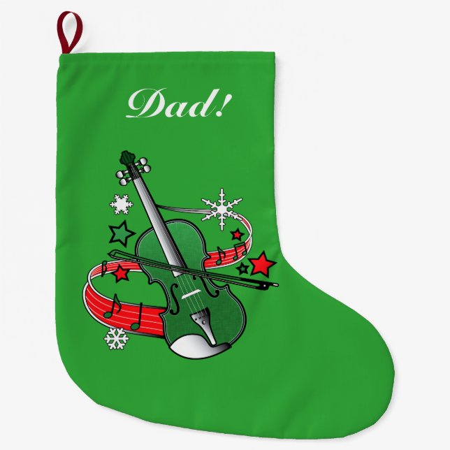 Grande Chaussette De Noël Violon de Noël (Devant)
