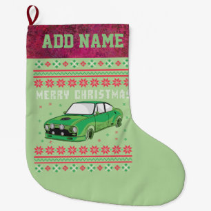 Grande Chaussette De Noël Voiture de Rallye laide Sweat de Noël