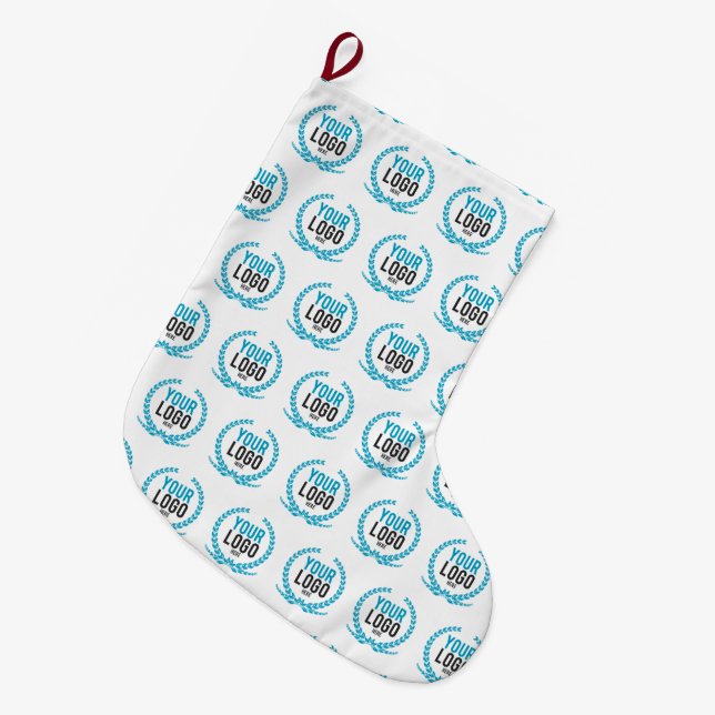 Grande Chaussette De Noël Votre image faite sur commande du logo | partout (Devant (Accrochage))