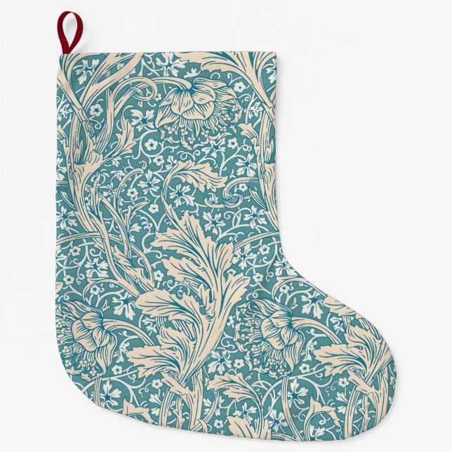 Grande Chaussette De Noël William Morris Arcadia Floral Pattern (Devant)