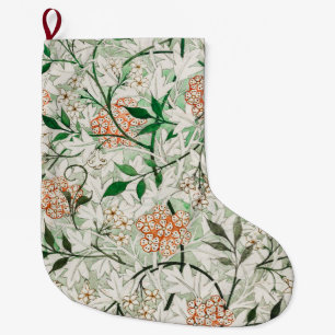 Grande Chaussette De Noël William Morris Jardin Fleur de Jasmin Classique