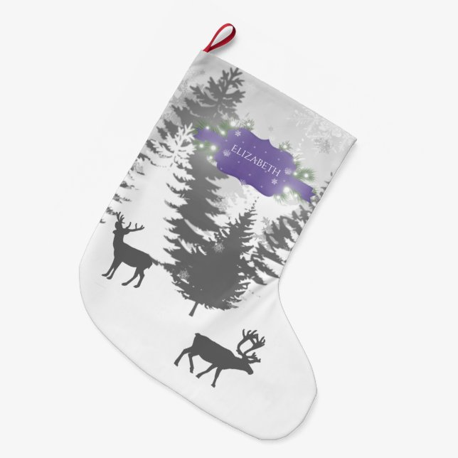 Grande Chaussette De Noël Winter Wonderland Noël Stocker - Violet (Devant (Accrochage))