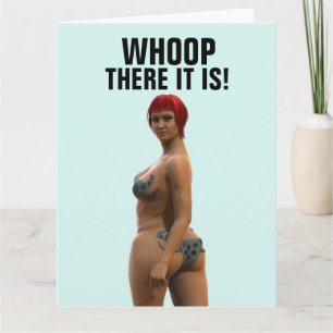 GRANDE FILLE BUTT SURTAILLÉE CARTES D'ANNIVERSAIRE