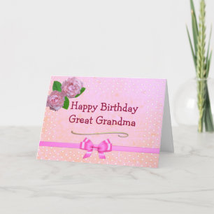 Grande grand-mère rose joyeuse carte d'anniversair