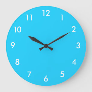 Grande horloge bleu et blanc turquoise