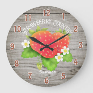 Grande horloge de fraise de campagne