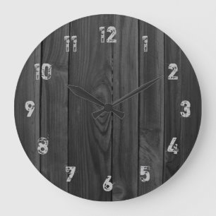 Grande horloge de planches en bois de regard