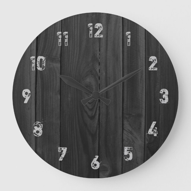Grande horloge de planches en bois de regard (Recto)