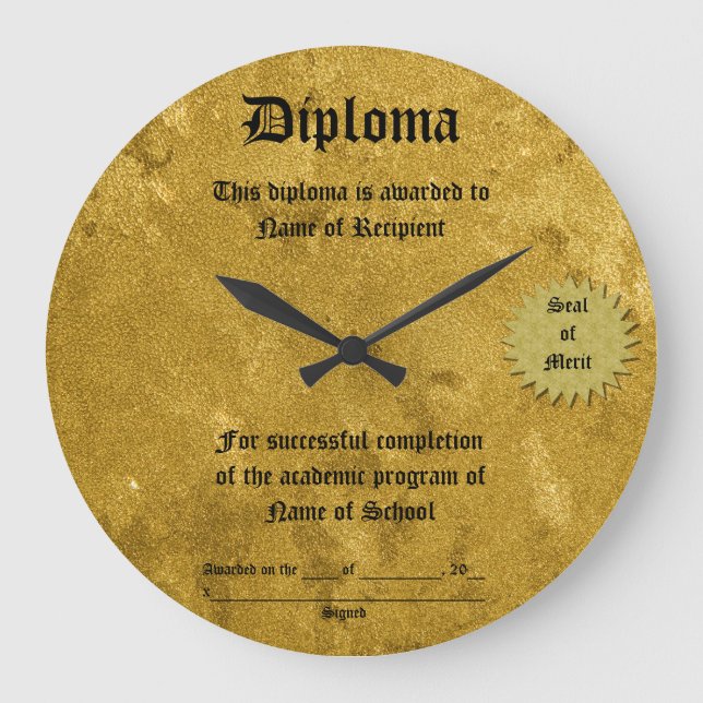 Grande horloge du diplôme (Recto)