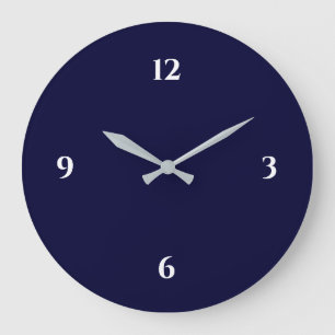 Grande horloge minimaliste bleu et blanc