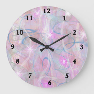 Grande horloge murale rose Conception abstraite
