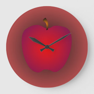 Grande horloge murale rouge d'Apple