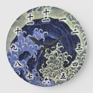 Grande Horloge Ronde 北斎の波, vague de Hokusai de 北斎, Hokusai, art du