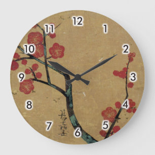 Grande Horloge Ronde 紅梅図, fleurs de prune de 光琳, Kōrin