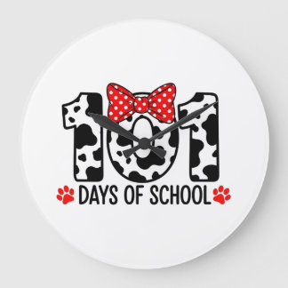 Grande Horloge Ronde 100 Days of School Dalmatian Dog Boy Kid 100th Day