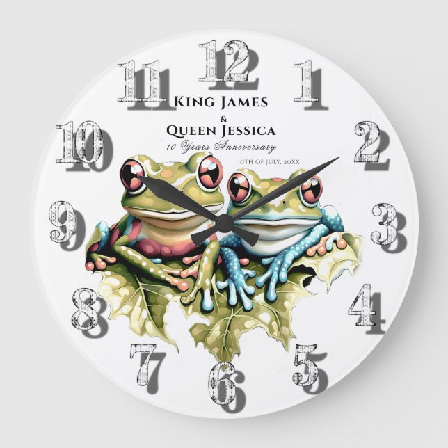 Grande Horloge Ronde 10 ans Mariage Anniversaire Jardin Décontractée fê (Recto)