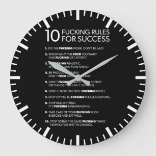 Grande Horloge Ronde 10 Règles De Réussite - Motivationnel