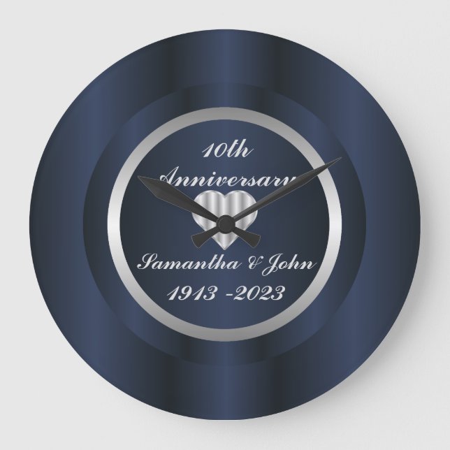 Grande Horloge Ronde 10e anniversaire de la Marine Mariage en argent bl (Recto)