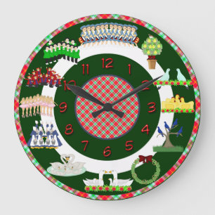 Grande Horloge Ronde 12 jours d'horloge de Noël