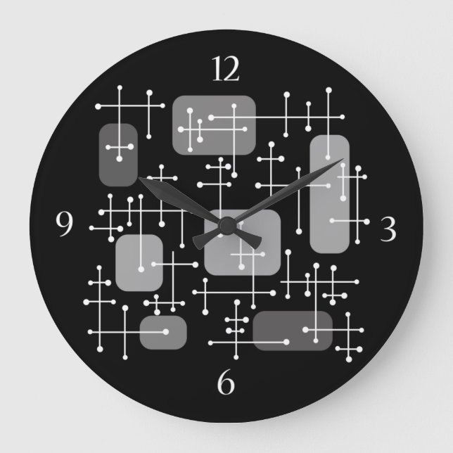 Grande Horloge Ronde 1950 Eames Era Art Crosshairs Black White (Recto)