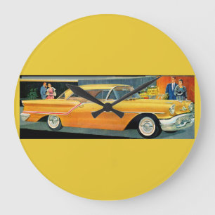 Grande Horloge Ronde 1950 s golden Rocket 88 Oldsmobile