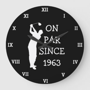 Grande Horloge Ronde 1963 Golfer Anniversaire 60ème amusant Soixante-di
