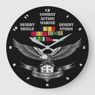 GRANDE HORLOGE RONDE 1 ÉTOILE COMBAT ACTION MARINE DESERT STORT
