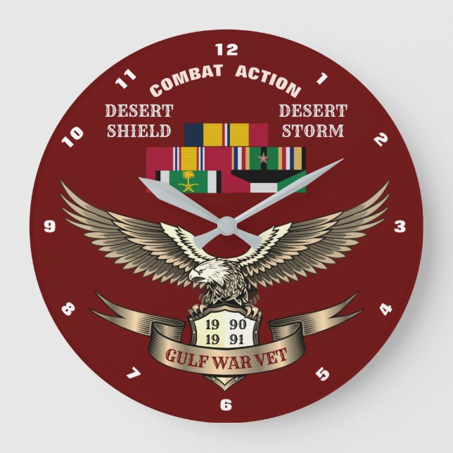 GRANDE HORLOGE RONDE 1 ÉTOILE DE CAMPAGNE PERSIAN GULF VETERANS (Recto)