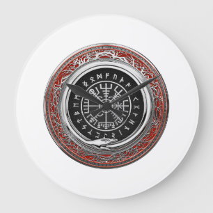 Grande Horloge Ronde [200] Vegvisir - Viking Silver Magic Runic Compass