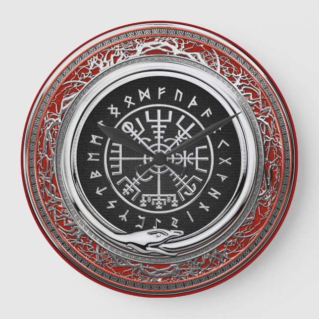 Grande Horloge Ronde [200] Vegvisir - Viking Silver Magic Runic Compass (Recto)
