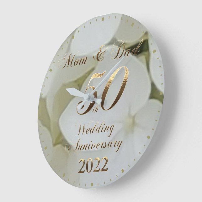 Grande Horloge Ronde 2022 50e anniversaire Parents Mariages d'or (Angle)