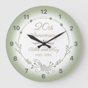 Grande Horloge Ronde 20e anniversaire de Mariage Élégant