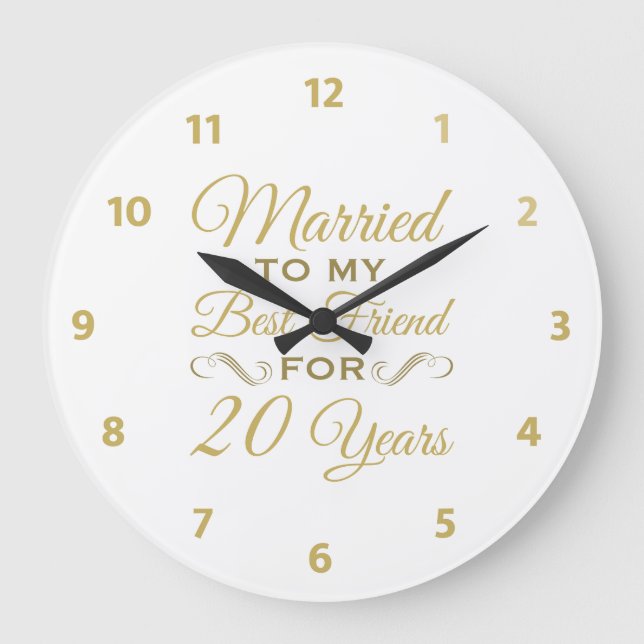 Grande Horloge Ronde 20e anniversaire du Mariage meilleur ami (Recto)