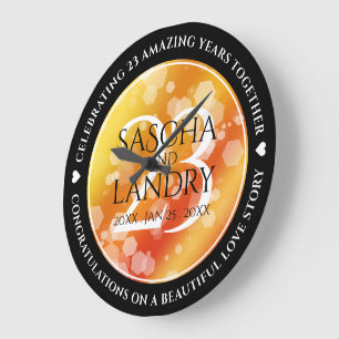 Grande Horloge Ronde 23ème Anniversaire de Mariage Impérial Topaze Élég