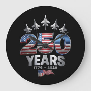Grande Horloge Ronde 250 Ans Américain 1776 2026 250e USA Patriotique