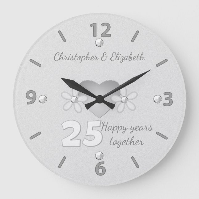 Grande Horloge Ronde 25 ans avec des noms (Recto)