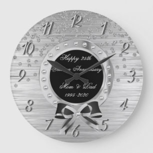 Grande Horloge Ronde 25e anniversaire de la Bow des Diamants d'argent