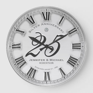 Grande Horloge Ronde 25e anniversaire du Mariage d'argent