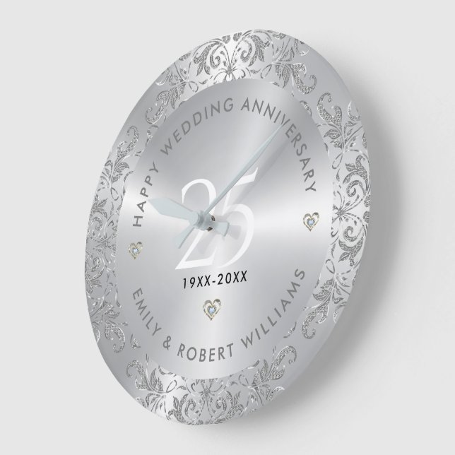 Grande Horloge Ronde 25e anniversaire du Mariage des tourbillons d'arge (Angle)