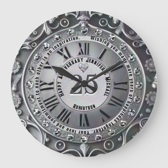 Grande Horloge Ronde 25e Silver Wedding Anniversary Large Clock (Recto)