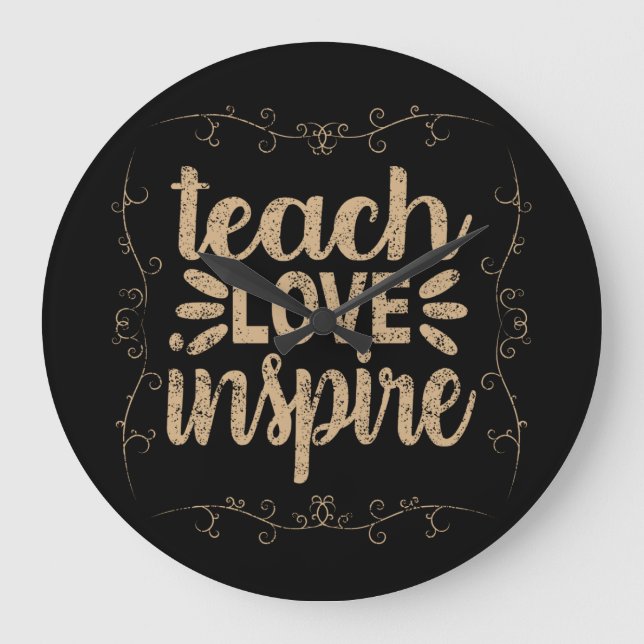 Grande Horloge Ronde 2- Enseigner L'Amour Inspirer Chemise, Retro Ensei (Recto)