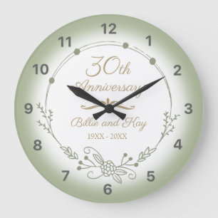 Grande Horloge Ronde 30e anniversaire de Mariage Élégant