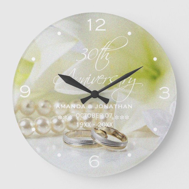 Grande Horloge Ronde 30e anniversaire du Mariage Pearl St.Joseph Lily (Recto)
