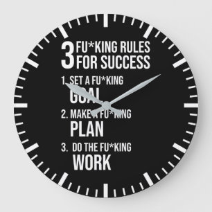 Grande Horloge Ronde 3 Règles De Réussite - Motivation Dure