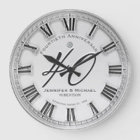 40e Silver Wedding Anniversary Large Clock