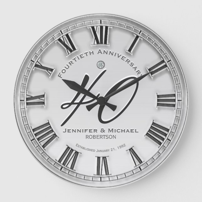Grande Horloge Ronde 40e Silver Wedding Anniversary Large Clock (Recto)