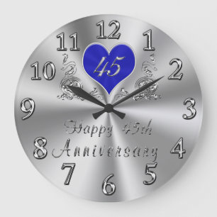 Grande Horloge Ronde 45 ans Mariage Anniversaire Cadeaux Sapphire CLOCK