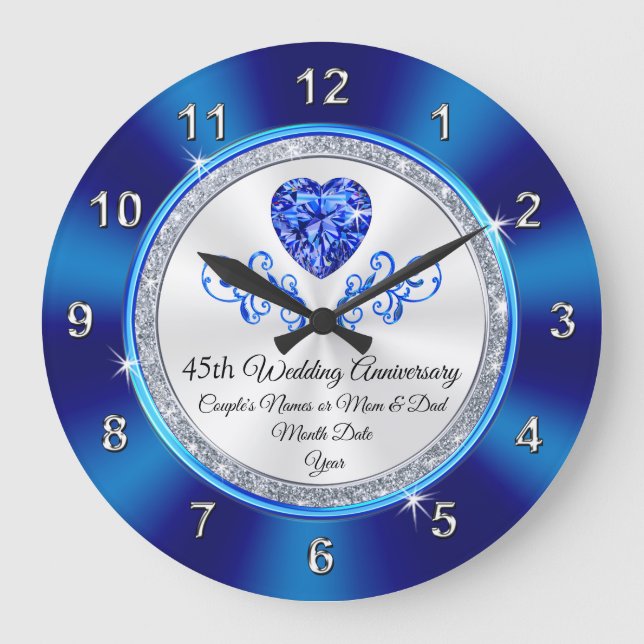 Grande Horloge Ronde 45e anniversaire du Mariage Idées cadeaux pour les (Recto)
